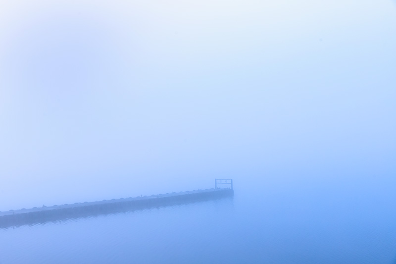 brouillard au lac kawaguchi-ko